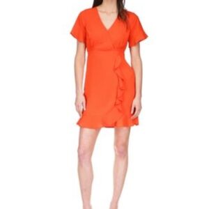Michael Kors Orange Flutter Sleeve Dress